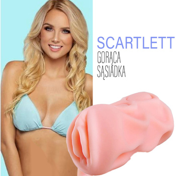Mięciutka cipka gorącej sąsiadki Scarlett, realistyczny masturbator anatomiczny