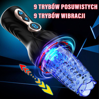 Elektroniczny automatyczny masturbator wirujący i posuwisty 9 trybów