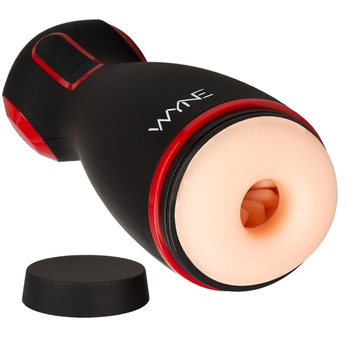 Masturbator dwusilnikowy ze sterowaną siłą nacisku na penisa, funkcją ssania i rozkosznymi kobiecymi jękami i  WYNE 6